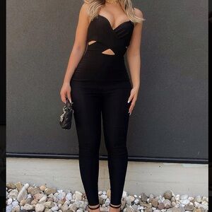 New with tags Fashion Nova Sexy Innocence Criss Cross Jumpsuit